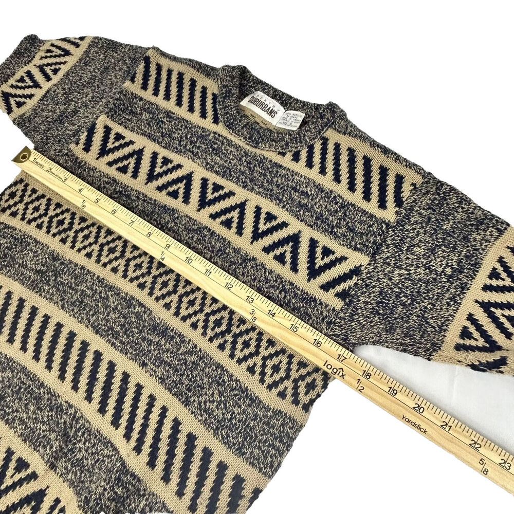 Vintage Country Suburbans Southwestern Geometric Knit Sweater Size S Granny 80s - Picture 6 of 8